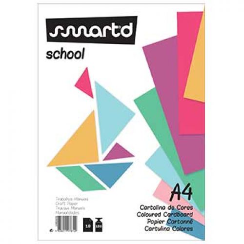 Bloco Cartolina A4 180gr 10 Folhas , SMARTD , 1085605 , 5608011078749